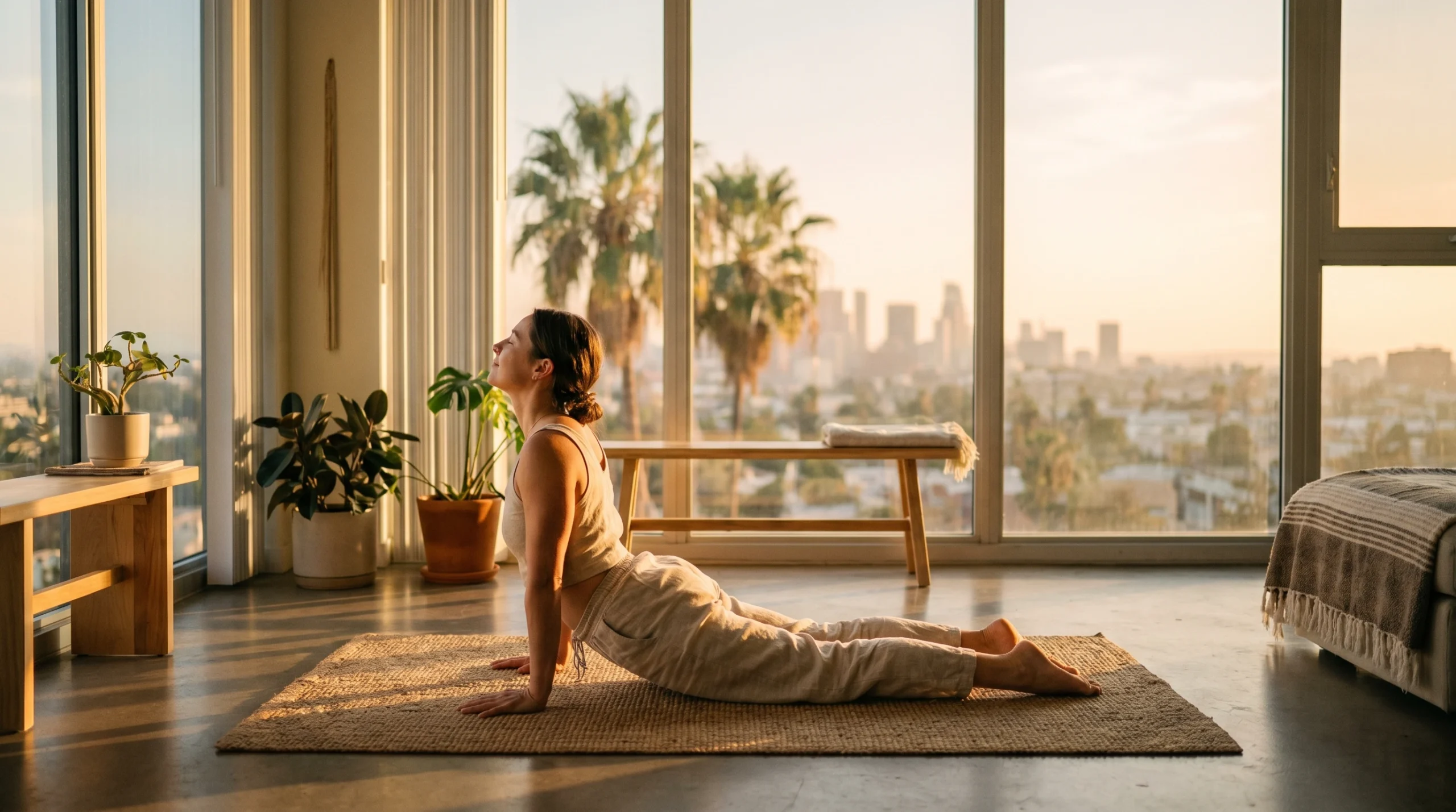 Yoga for back pain Los Angeles beginner stretching routine